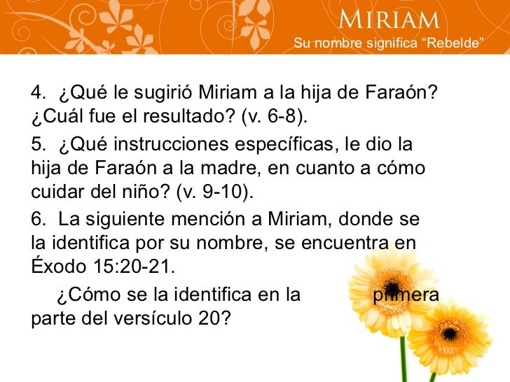 Lección 5 Mujeres en la Biblia Miriam y yo