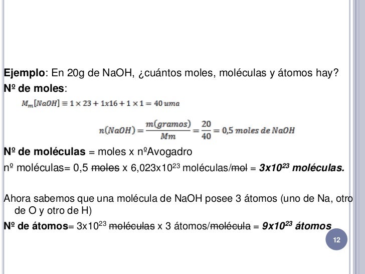 Ejercicios De Moles Moléculas Y átomos Resueltos 3 Eso