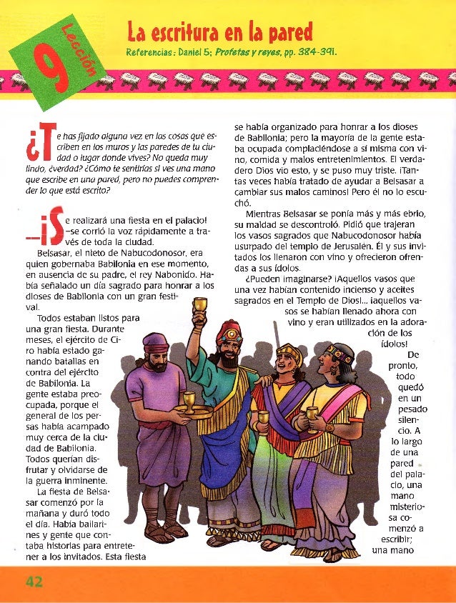 Leccion 9 Primarios La Escritura En La Pared Escuela Sabatica M