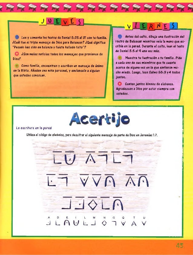 Leccion 9 Primarios La Escritura En La Pared Escuela Sabatica M