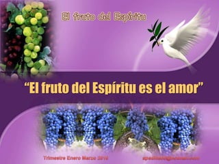 El fruto del Espíritu “El fruto del Espíritues el amor” TrimestreEneroMarzo 2010                         apadilla88@hotmail.com 