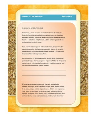 Leccion de Escuela Sabatica