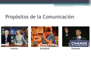 Propósitos de la ComunicaciónInformarPersuadirEntretener