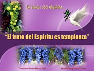 El fruto del Espíritu “El fruto del Espírituestemplanza” TrimestreEneroMarzo 2010                         apadilla88@hotmail.com 