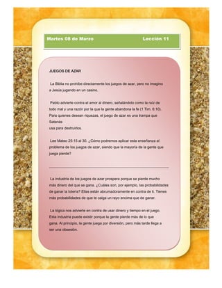 Leccion de Escuela Sabatica