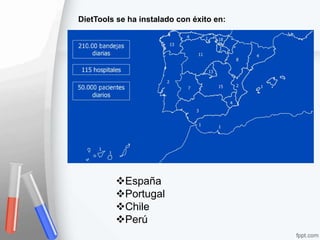 DietTools se ha instalado con éxito en:
España
Portugal
Chile
Perú
 