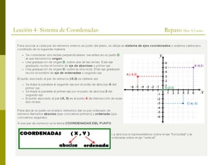 Lección 4- Sistema de Coordenadas- Repaso Doc.A.Castro
 