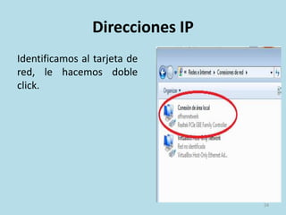 Direcciones IP Estáticas (fijas)
Para poder acceder a la
configuración de la tarjeta
de red, haciendo click en
la esquina inferior
Izquierda del escritorio, en
el icono de Windows.
Luego abrimos el Panel de
Control.
24
 