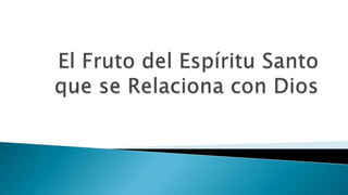 Disciplina es autoeducación voluntaria, que tiene su base en la obra del Espíritu Santo según su poder, el conocimiento (nutriente) que tomamos de la Palabra y la obediencia a ella (2 Timoteo 1:7).La práctica de la santidad lleva a la santidad.El Carácter Cristiano
