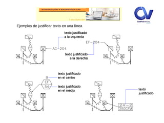Ejemplos de justificar texto en una línea
 