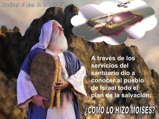 ¿CÓMO LO HIZO MOISÉS? Predicar el plan de la salvación A través de los servicios del santuario dio a conocer al pueblo de Israel todo el plan de la salvación. 