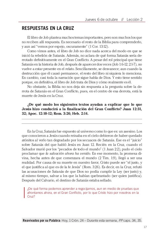 Lección De Escuela Sabática 4o Trimestre 2016 El Libro De Job - 