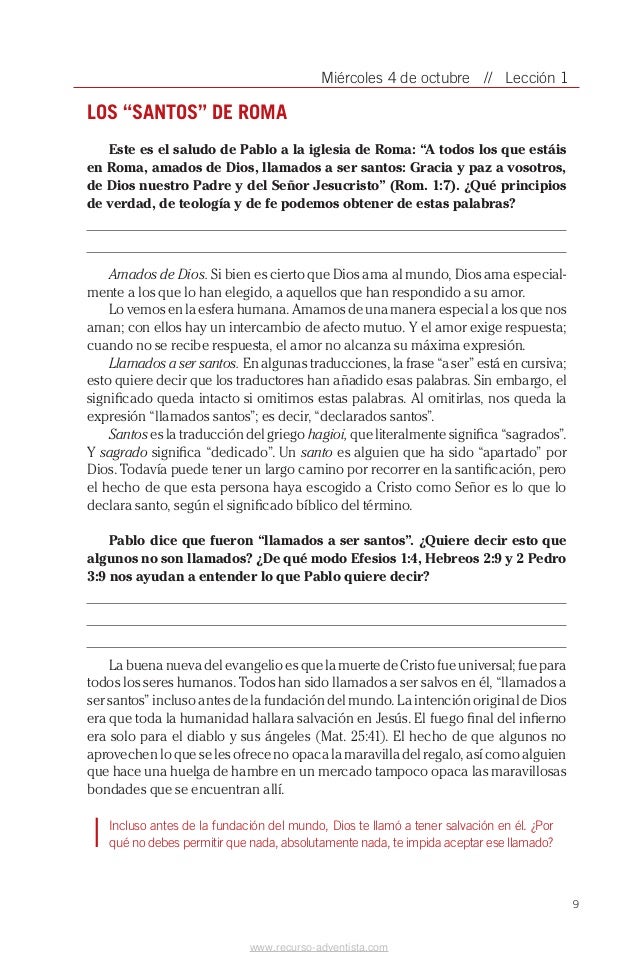 Lección De Escuela Sabática Cuarto Trimestre 2017 - 