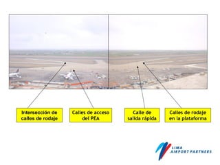 Calles de acceso
del PEA
Calles de rodaje
en la plataforma
Calle de
salida rápida
Intersección de
calles de rodaje
 