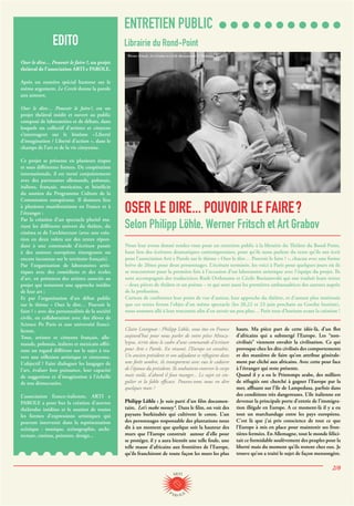 2/8
Oser le dire… Pouvoir le faire ?, un projet
théâtral de l’association ARTI e PAROLE.
Après un numéro spécial humour su...