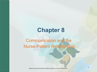 Chapter 8 Communication and the  Nurse-Patient Relationship 