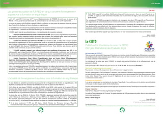 6 7
N° 21 - Avril 2014
Les prises de position de l’UNAEE en ce qui concerne l’enseignement
supérieur et la formation en ergothérapie
L’actualité de l’enseignement supérieur pour la formation en ergothérapie
Les 8 et 9 mars 2014 s’est tenu le 2ème
conseil d’administration de l’UNAEE. Ce sont dans les locaux de la
MACSF, à Paris, que le Bureau National et 16 administrateurs se sont réunis, avec 12 IFE représentés.
dans l’intérêt des étudiants et futurs étudiants en ergothérapie.
Le samedi 8 mars fut consacré en grande partie au vote de plusieurs motions concernant l’actualité des études
en ergothérapie ; 4 motions ont ainsi été adoptées par les administrateurs.
L’UNAEE, par le biais de ses administrateurs, s’est positionnée de la manière suivante :
1. Pouruneuniformisationdumoded’entréedanslesIFE:dansunsoucid’égalitéentrelesétudiants,
une première année commune semble nécessaire pour acquérir les prérequis pour entrer en formation
d’ergothérapie (matières fondamentales, découverte des métiers du paramédical...).
2. Contre une sélection par Admission Post Bac pour l’entrée en IFE : en effet, celle-ci est peu adaptée
aux études en ergothérapie car elle est uniquement basée sur les notes de connaissances qui ne permettent
pas d’évaluer la motivation ni les compétences requises pour intégrer une formation en ergothérapie. Dans
un soucis d’égalité des chances, l’UNAEE s’est positionnée en faveur d’une sélection par concours après la
première année commune, ou par contrôle continu.
3. il est
indispensable que la répartition des IFE sur le territoire français soit équitable et cohérente avec les besoins
de prise en charge en ergothérapie. De plus, ces IFE devront se trouver à proximité des services universitaires
4.
Supérieur International comme l’université Fernando PESSOA : cet établissement implanté en France
est une université étrangère (portugaise), privée, dans laquelle les diplômes ne sont pas reconnus en France
Grâce à ces positions prises par l’UNAEE et ses administrateurs, les valeurs des étudiants et de l’ergothérapie
sont posées. L’UNAEE pourra désormais porter et défendre ces revendications, notamment auprès des
ministères compétents : le MASS et le MESR. Par ces prises de positions, l’UNAEE veille à être un acteur
incontournable et force de proposition dans l’évolution de la formation en ergothérapie.
En juin dernier, la première promotion faisant partie de la réingénierie des études en ergothérapie a été
Par la force de son réseau, l’UNAEE, aux côtés de l’ANFE et du SIFEF, a été conviée le 14 janvier 2014 au
Ministère des Affaires Sociales et de la Santé (MASS) pour participer au groupe de travail “Questionnaire bilan
Un mois plus tard au MASS, le 14 février 2014, l’UNAEE a également participé à la réunion du comité de
des étudiants pédicures-podologues, ainsi que des syndicats d’employeurs (comme la FHF) et d’employés
(la CFDT et la CGT). A l’occasion de cette rencontre, un point sur l’état des conventionnements des IFE a été fait :
A ce jour, seulement 7 IFE sur 20 (Lyon, Créteil, Meulan les Mureaux, Limoges, Marseille,
Clermont-Ferrand et Alençon) ont signé une convention leur permettant d’être intégrés à l’université.
Actu’ UNAEEAEEAEEAEEAEEAEEAEEAEEAEE
Or, le MASS rappelle la condition d’attribution du grade licence suivante : dans un souci d’équité, si un
seul IFE ne signe pas cette convention tripartite avec l’université et la région, alors aucun IFE n’aura le
grade licence.
Par conséquent, l’UNAEE encourage les étudiants à se renseigner dans leurs IFE respectifs sur l’avancement
des négociations de conventionnement, et à relancer les discussions autour de ce grade licence.
A la suite de cette réunion, le MASS élaborera un questionnaire d’évaluation de la réingénierie qui sera diffusé
Nous voulons quand même rappeler que le grade licence est une reconnaissance d’un niveau universitaire.
Petite touche d’exotisme du mois : le CIETO
(Congrès International des Etudiants Ergo)
Le CIETO
Qu’est-ce que le CIETO ??
Tout est parti de la volonté d’un groupe d’étudiants en troisième année d’ergothérapie d’Alicante de rassembler
au niveau national et international.
Le principe est le même que pour l’UNAEE, le congrès est ponctué d’ateliers et de colloques mais pas de
parcours à choisir.
Cette année est la 4ème
édition et il aura lieu les 14-15 et 16 mai. Et toujours à Alicante !!
Quel est le programme de cette année ?
Vous pouvez retrouver le programme des conférences sur la page suivante.
un sujet choisi. A noter que si un de vos projets est retenu, vous serez exempté des frais d’inscriptions ! Alors
tentez votre chance ! Vous pouvez trouver le règlement de ces deux concours sur le site internet, rubrique
« Communicaciones orales ».
Comment ça s’organise ?
A toi qui ne connais que les mots playa et calor, pas d’inquiétude ! Les conférences et les ateliers seront traduits
en français via des casques audio et des traducteurs.
De plus, cette année les participants seront logés par les étudiants locaux. Parfait pour de nouvelles rencontres !
Et pour s’inscrire ?
Voici le lien : http://www.cieto.org/inscripcion/?lang=fr
Le coût de l’inscription est de 35 euros. Un quota maximal de 350 personnes est prévu, donc si tu es intéressé,
inscris-toi rapidement !
Besos y hasta luego !!
Anna SCELLIER
2ème
année à l’IFE de Créteil
VP Mobilité et Relations Internationales
Pour plus d’information :
http://www.cieto.org/?lang=fr https://www.facebook.com/cieto.umh?ref=ts&fref=ts Des questions ? Contactez moi via vp-international@unaee.org
Milène AUGER,
Présidente de l’UNAEE
 