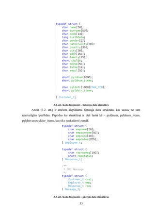 53
3.2. att. Koda fragments - lietotāja datu struktūra
Attēlā (3.2. att.) ir attēlota aizpildāmā lietotāja datu struktūra,...