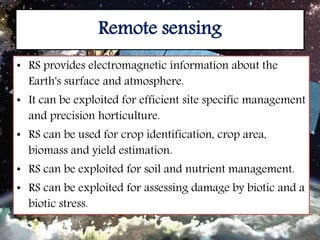 Soil mapping , remote sensing and use of sensors in precision farming | PDF