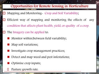 Soil mapping , remote sensing and use of sensors in precision farming | PDF