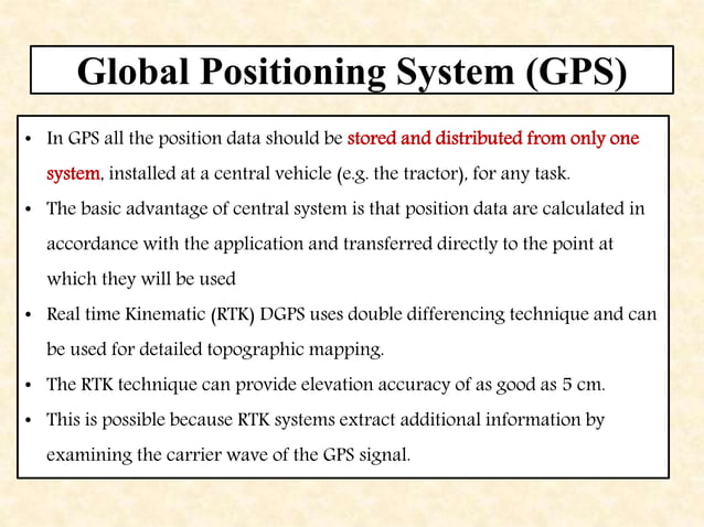 Global positioning system (gps) and its application in precision ...