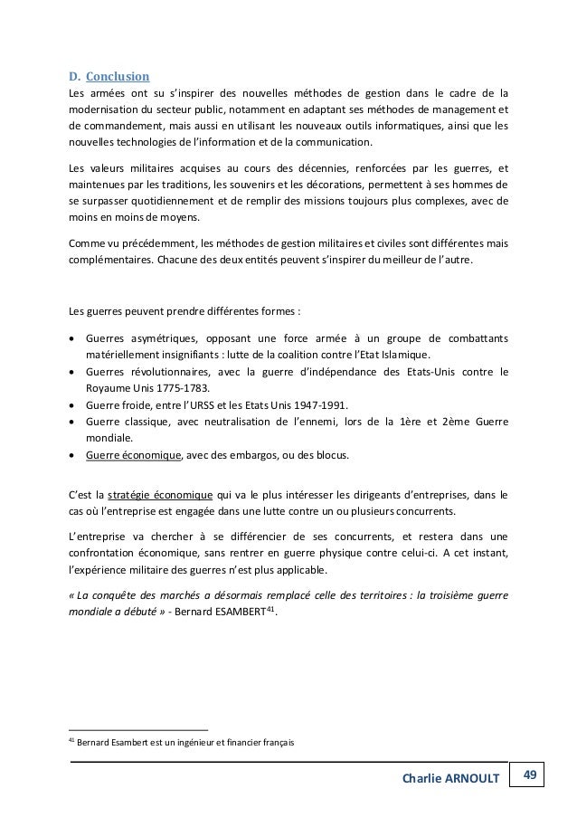 Le Commandement Militaire Est Il Un Exemple De Management Pour Les En