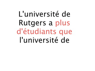 L'université de
Rutgers a plus
d'étudiants que
 l'université de
 