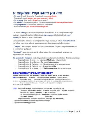 Le complément d'objet indirect  PDF