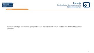 La voiture n‘était pas une invention qui répondait à une demande mais la voiture avait été crée et il fallait trouver son
utilisation
L‘histoire de l‘automobile
Mon experience
Importance de l‘automobile
Dialectique de l‘automobile
VW le Nr 1 mondial
L‘automobile: Quo-Vadis?
7
 