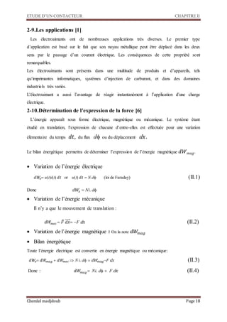 ETUDE D’UN CONTACTEUR CHAPITRE II
Chemlel madjdoub Page 18
2-9.Les applications [1]
Les électroaimants ont de nombreuses a...