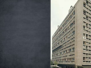 Key  Features Strong  pilotis  creating circulation space beneath Window from outside Window from inside 