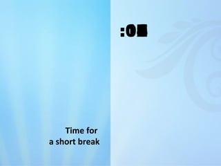 Time for  a short break :15 :14 :13 :12 :11 :10 :09 :08 :07 :06 :05 :04 :03 :02 :01 :00 