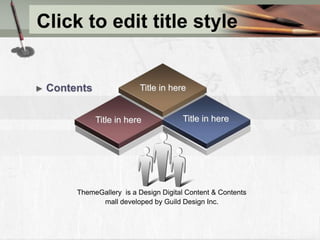 Hot TipHow do I incorporate my logo to a slide that will apply to all the other slides?On the [View] menu, point to [Master], and then click [Slide Master] or [Notes Master]. Change images to the one you like, then it will apply to all the other slides. [ Image information in product ] Image : www.openas.com