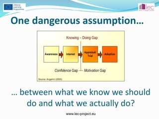 www.lec-project.eu
One dangerous assumption…
… between what we know we should
do and what we actually do?
 