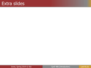 Lect-01.61
CprE 488 (Introduction)
Jones, Spring 2019 © ISU
Extra slides
 