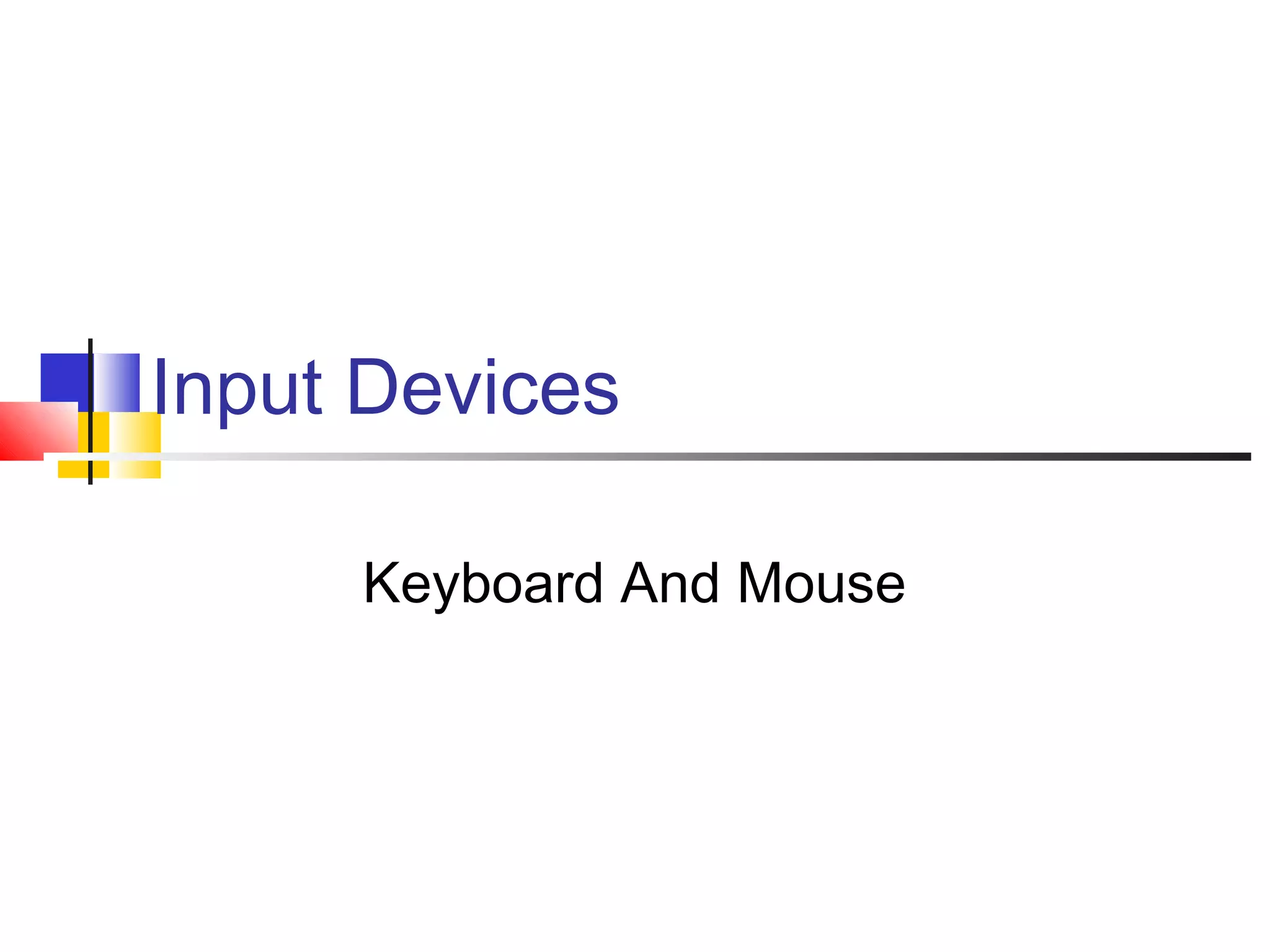 Input Devices
Keyboard And Mouse
 