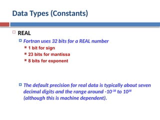 Fortran 77 -- Fortran Data Types and loops | PPTX