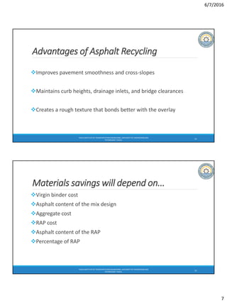 asphalt Pavement rehabilitation through recycling | PDF