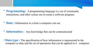 Introduction to Program Planning & C Programming | PPTX