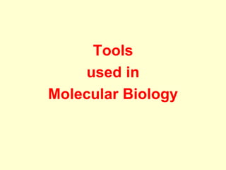 Tools
used in
Molecular Biology
 