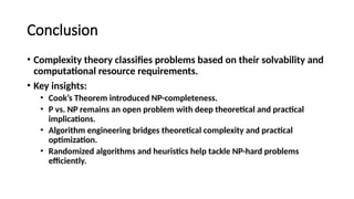 advanced complexity theory and analysis algo | PPTX