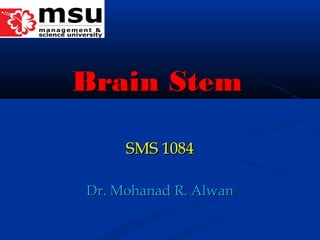 Brain StemBrain Stem
SMS 1084SMS 1084
Dr. Mohanad R. AlwanDr. Mohanad R. Alwan
 