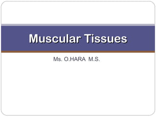 Ms. O.HARA M.S.
Muscular TissuesMuscular Tissues
 