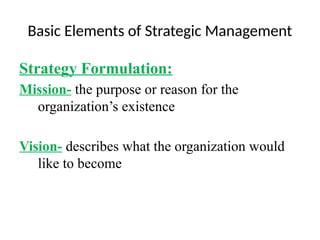 Basic Strategic Management Defensif Chapter 2: Introduction to strategic Management | PPTX