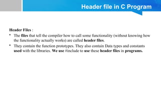 Introduction to Program Planning & C Programming | PPTX