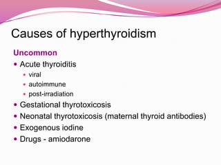 Myxoedema coma Treatment:T3 orally or intravenously in doses of 2.5-5 μg every 8 hours, then increasing the dose. oxygen (by ventilation if necessary) monitoring of cardiac output and pressures gradual rewarming hydrocortisone 100 mg i.v. 8-hourly glucose infusion to prevent hypoglycaemia. 