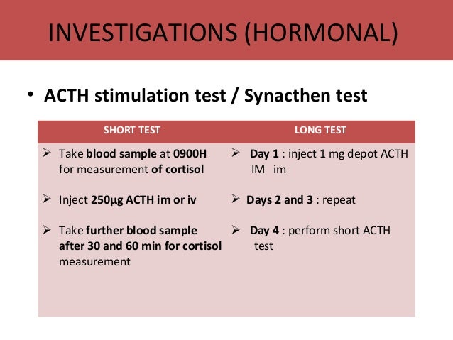 acth stimulation test adrenal glands disorder acth stimulation test adrenal glands disorder