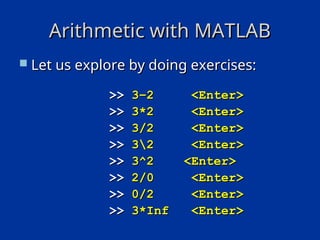 Matlab Arithmetic lect023_introductionintroductiontomatlabforengineeringstudents.ppt