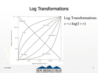 12/17/2023 9
Log Transformations
Log Transformations
log(1 )
s c r
 
 