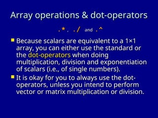 Comprehensive Introduction to MATLAB Fundamentals: Variables, Arrays ...